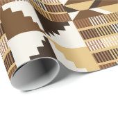 Kente Block - Gedämpftes Ocker Geschenkpapier (Rolleneckpunkt)