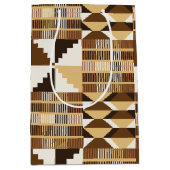 Kente Block - Gedämpftes Ocker Mittlere Geschenktüte (Vorderseite)
