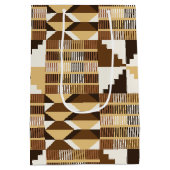 Kente Block - Gedämpftes Ocker Mittlere Geschenktüte (Rückseite)