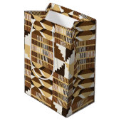 Kente Block - Gedämpftes Ocker Mittlere Geschenktüte (Rückseite Schrägansicht)