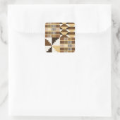 Kente Block - Gedämpftes Ocker Quadratischer Aufkleber (Tasche)