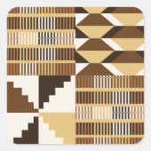 Kente Block - Gedämpftes Ocker Quadratischer Aufkleber (Vorderseite)