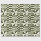 Kente Block - Heritage Olive Geschenkpapier (Flach)