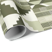 Kente Block - Heritage Olive Geschenkpapier (Rolleneckpunkt)