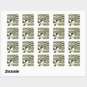 Kente Block - Heritage Olive Quadratischer Aufkleber (Blatt)