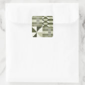 Kente Block - Heritage Olive Quadratischer Aufkleber (Tasche)