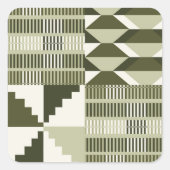 Kente Block - Heritage Olive Quadratischer Aufkleber (Vorderseite)