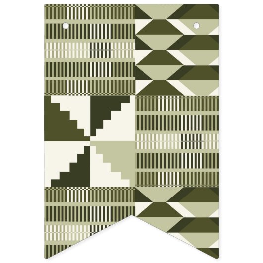 Kente Block - Heritage Olive Wimpelkette (Erste Fahne)