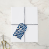 Kente Block - Sanftes Indigo Geschenkanhänger (Mit Garn)
