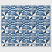 Kente Block - Sanftes Indigo Geschenkpapier (Flach)