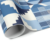 Kente Block - Sanftes Indigo Geschenkpapier (Rolleneckpunkt)
