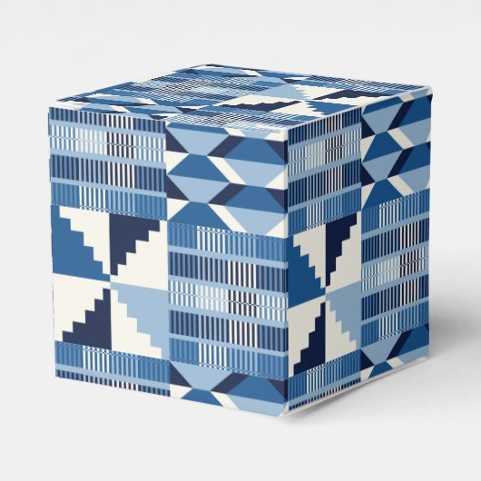 Kente Block - Sanftes Indigo Geschenkschachtel (Vorderseite)