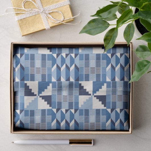 Kente Block - Sanftes Indigo Seidenpapier (Geschenk)