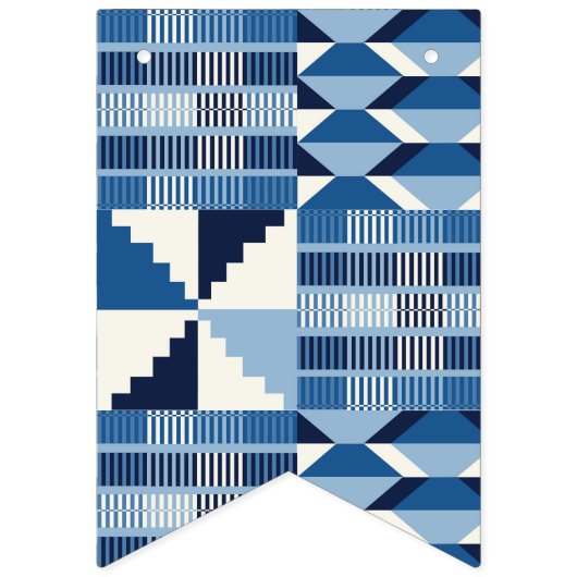 Kente Block - Sanftes Indigo Wimpelkette (Erste Fahne)