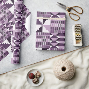 Kente Block - Smoky Plum Geschenkpapier