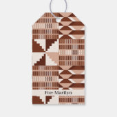 Kente Block - Ton Terrakotta Geschenkanhänger (Rückseite)