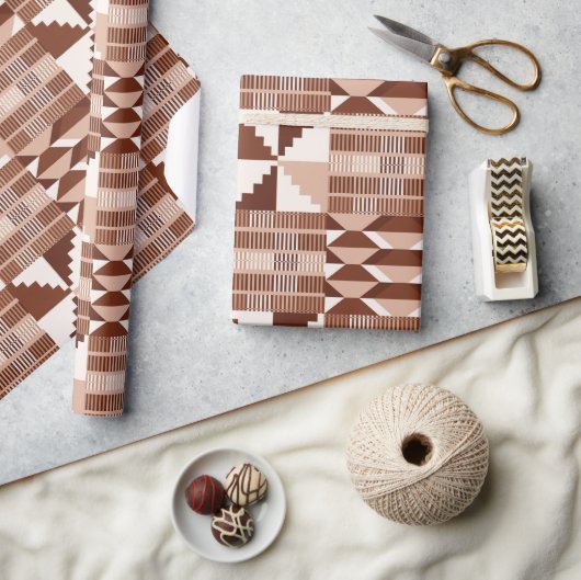 Kente Block - Ton Terrakotta Geschenkpapier (Kunsthandwerk)