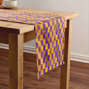 Kente Cloth Lila Gold 14" X 72" Tischläufer