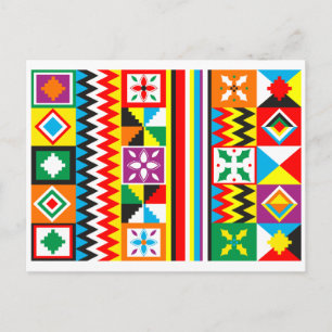 Kente Cloth Pattern African Tribal Print Postkarte
