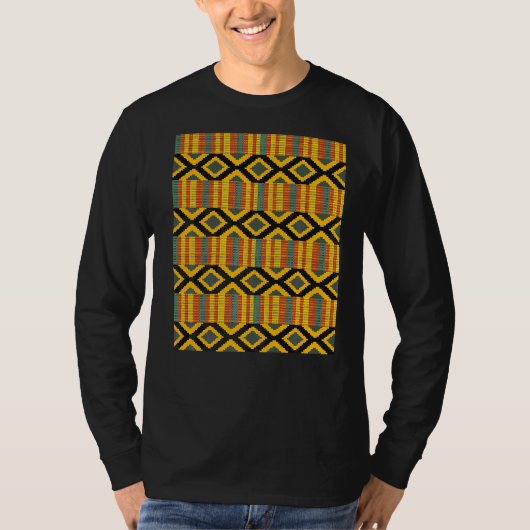 Kente Cloth Print African Tribal Ethnic Kente Artw T-Shirt (Vorderseite)