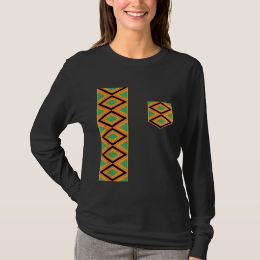 Kente Cloth Sash And Pocket Ethnic Pride Kente Afr T-Shirt (Vorderseite)