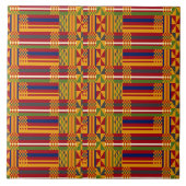 Kente Ethnic Pattern - Lebhaftes afrikanisches Tex Fliese (Vorderseite)