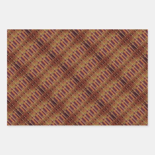 Kente Ethnic Pattern - Lebhaftes afrikanisches Tex Geschenkpapier Set (Vorderseite 2)
