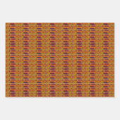 Kente Ethnic Pattern - Lebhaftes afrikanisches Tex Geschenkpapier Set (Vorderseite)