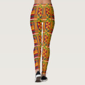 Kente Ethnic Pattern - Lebhaftes afrikanisches Tex Leggings (Rückseite)