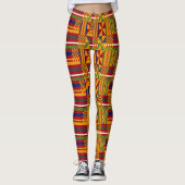 Kente Ethnic Pattern - Lebhaftes afrikanisches Tex Leggings (Vorderseite)