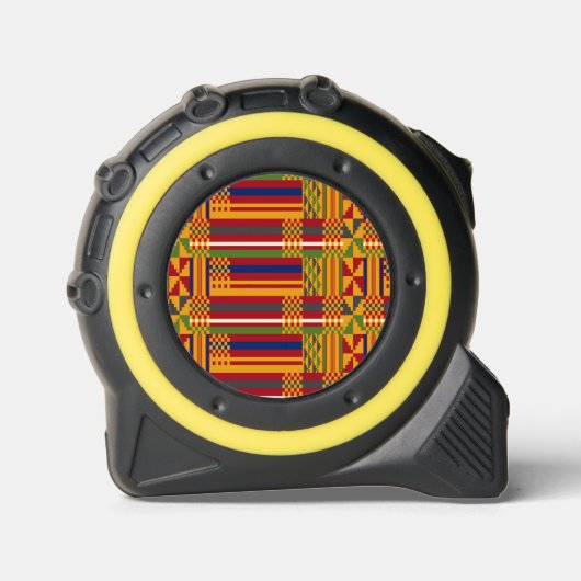 Kente Ethnic Pattern - Lebhaftes afrikanisches Tex Maßband (Vorderseite)