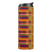 Kente Ethnic Pattern - Lebhaftes afrikanisches Tex Thermosbecher (Nach links gedreht)