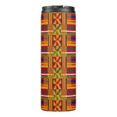 Kente Ethnic Pattern - Lebhaftes afrikanisches Tex Thermosbecher (Rückseite)