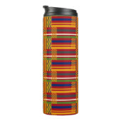 Kente Ethnic Pattern - Lebhaftes afrikanisches Tex Thermosbecher (Nach rechts gedreht)