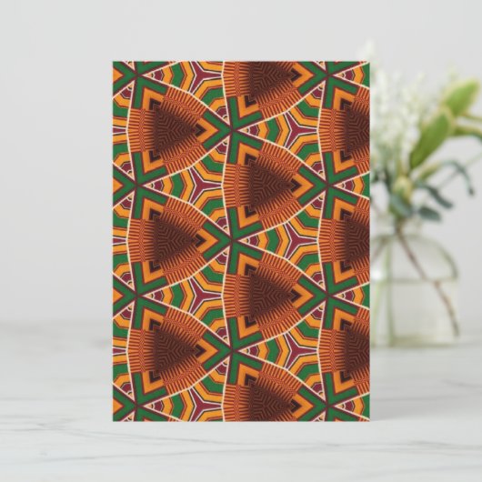 Kente Geometrics Afrocentric Einladung (Stehend Vorderseite)
