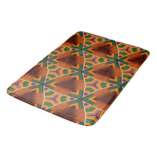 Kente Geometrics Kwanza Afrocentric Badematte (Schrägansicht)