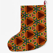 Kente Geometrics Kwanzaa Afrocentric Großer Weihnachtsstrumpf (Rückseite)