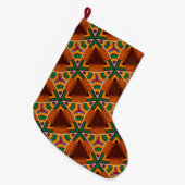 Kente Geometrics Kwanzaa Afrocentric Großer Weihnachtsstrumpf (Vorderansicht (hängend))