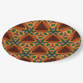 Kente Geometrics Kwanzaa Afrocentric Pappteller (Schrägansicht)