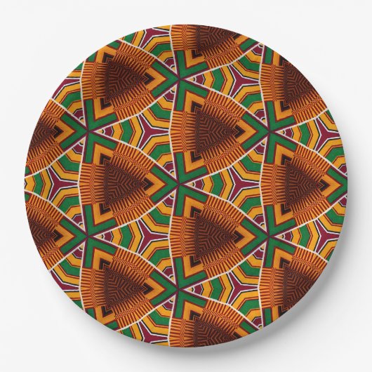 Kente Geometrics Kwanzaa Afrocentric Pappteller (Vorderseite)