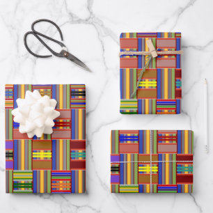 Kente mehrfarbiges Glas  Geschenkpapier Set