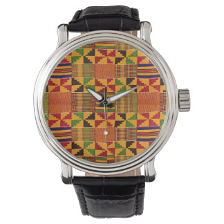 Kente motif Textur Druck Gesicht Armbanduhr. Armbanduhr