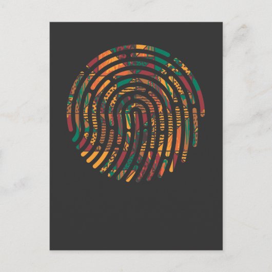 Kente Pattern African Ghana Fingerprint nwentom Postkarte (Vorderseite)