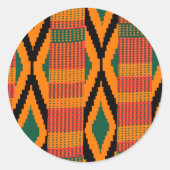 Kente Pattern Runder Aufkleber (Vorderseite)