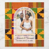 Kente Photo Custom Name WEDDING  Weinetikett (Einzelnes Label)