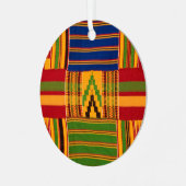 Kente Print Ornaments Ornament Aus Metall (Vorderseite links)