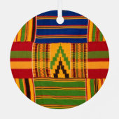 Kente Print Ornaments Ornament Aus Metall (Rückseite)