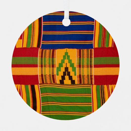 Kente Print Ornaments Ornament Aus Metall (Vorderseite)