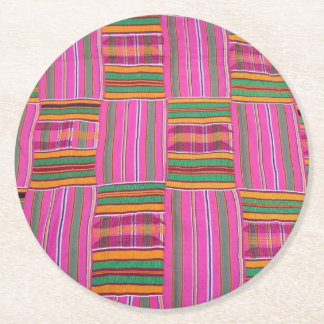Kente Print Paper Coasters Runder Pappuntersetzer