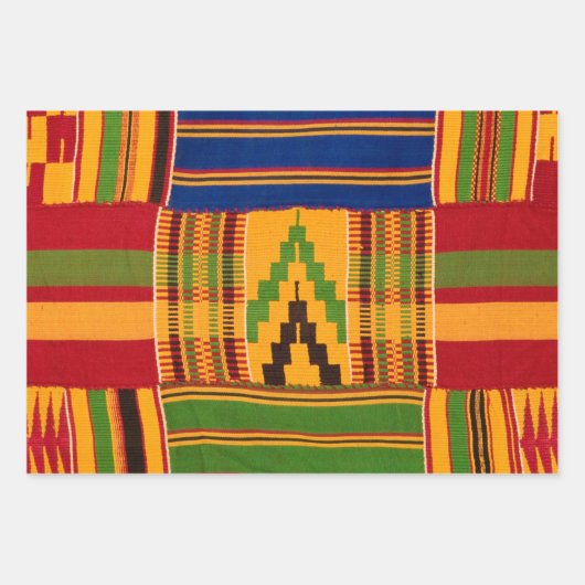 Kente Print Wrapping Paper Geschenkpapier Set (Vorderseite 3)